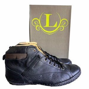 Lassen Black Leather Men's Lace Up Shoe Size 10 #B1270